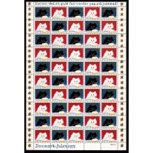 1973 - Danmark -  Julemærker - Helark - Katte med julegrød - 4-sidet takket - Ufoldet.